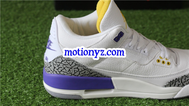 Authentic Air Jordan 3 Kobe Bryant White Purple Gold